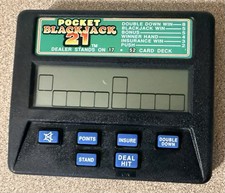 Radica Pocket Blackjack 21 Handheld Electronic Game Model 1360 Tested Vintage