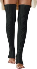 Leoparts Women'S Extra Long Stirrup Leg Warmers Winter Knitted over Knee Thigh H