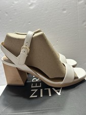 Naturalizer Women's Size 12 Leather Open Toe Heels New In Box Block Heel White