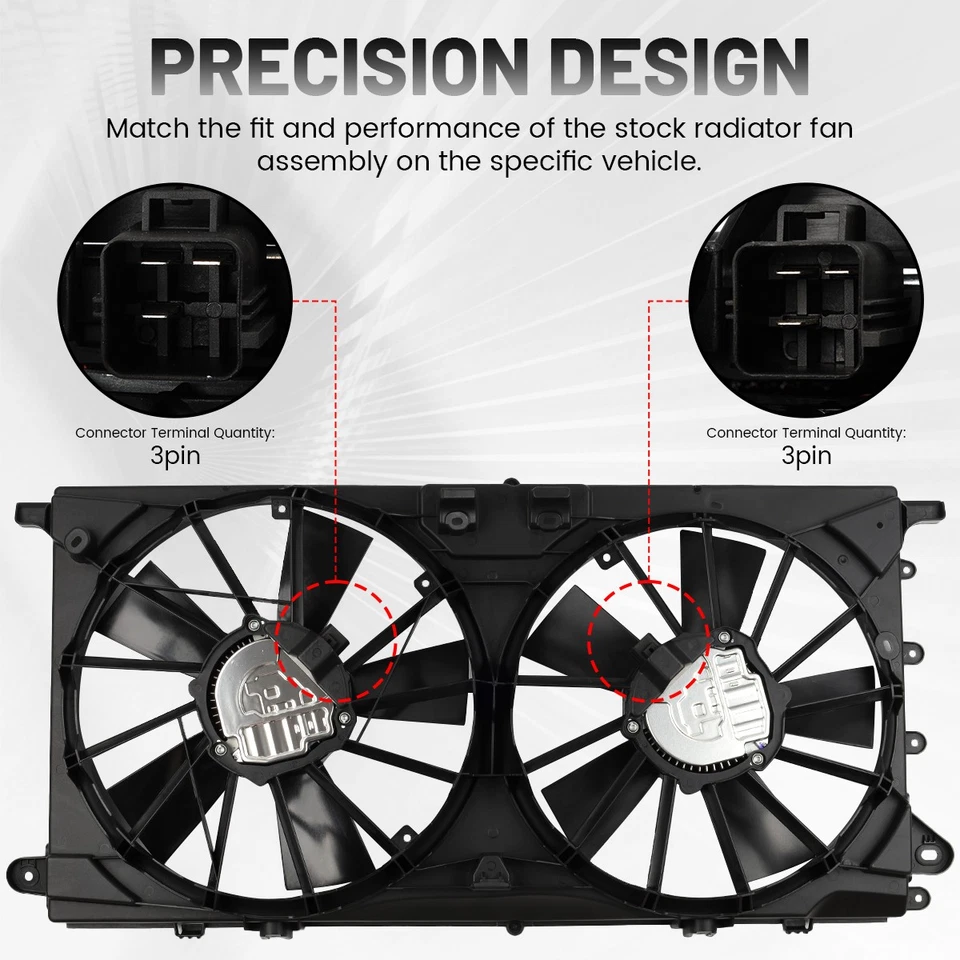 Radiator Cooling Fan For 2018-2021 Lincoln Navigator 2016-2020 Ford F150 3.5L Foto 3 de 4