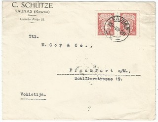 C. Schütze Kaunas Kowno Firmen Brief von 1928 Geschäftspost Lietuva
