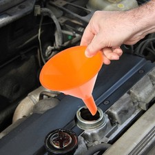 4pcs Bright Orange Plastic Funnel Set for Car Oil Gasoline Fuel Use
