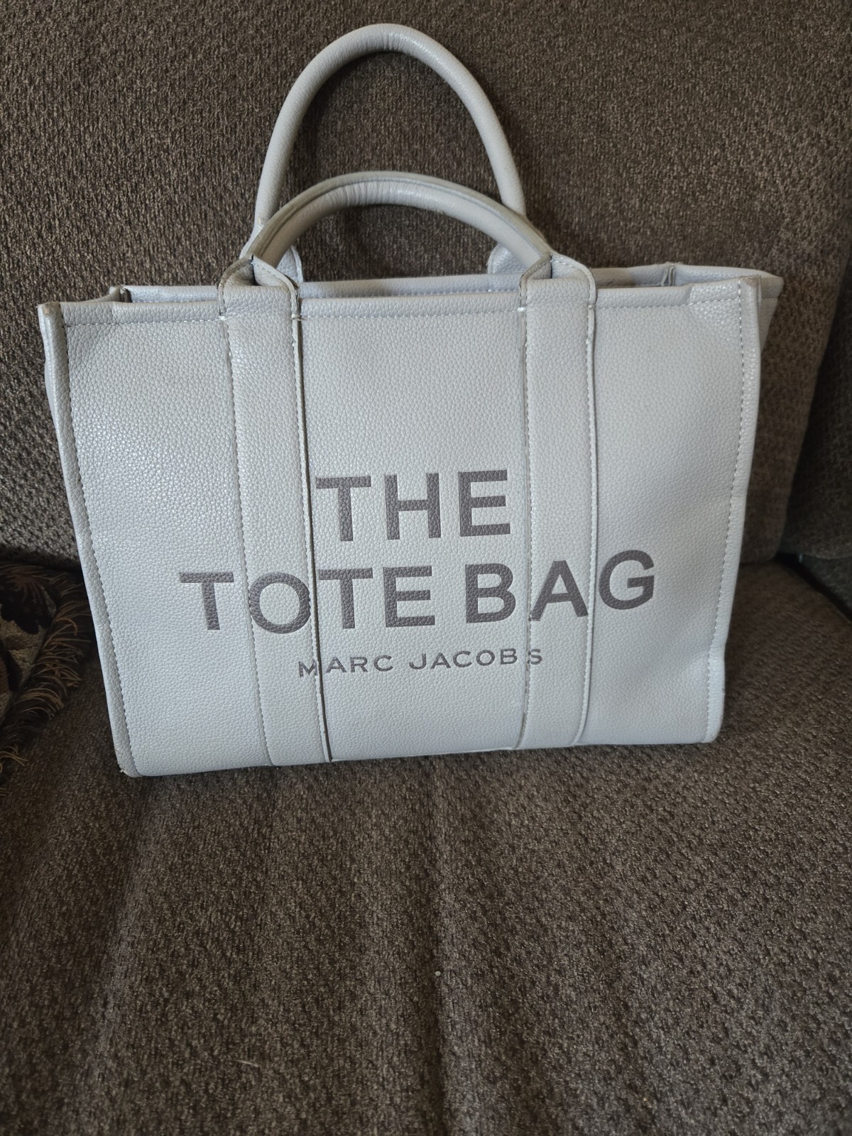Marc Jacobs Authentic Leather Tote Bag Medium Grey