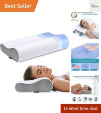 Neck Pillow Memory Foam for Pain Relief Bed Pillow for Sleeping, Ergonomic Or...