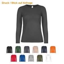 Damen Langarm T-Shirt Longsleeve Shirt Baumwo...