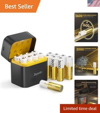 Ultimate 16 Pack Rechargeable AA Lithium Batteries with Long 2000 Cycle Life 3.50 per gallon