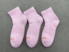 3 Pairs Bombas All-Purpose Performance Women's 8-10.5 Quarter Socks Size M Pink