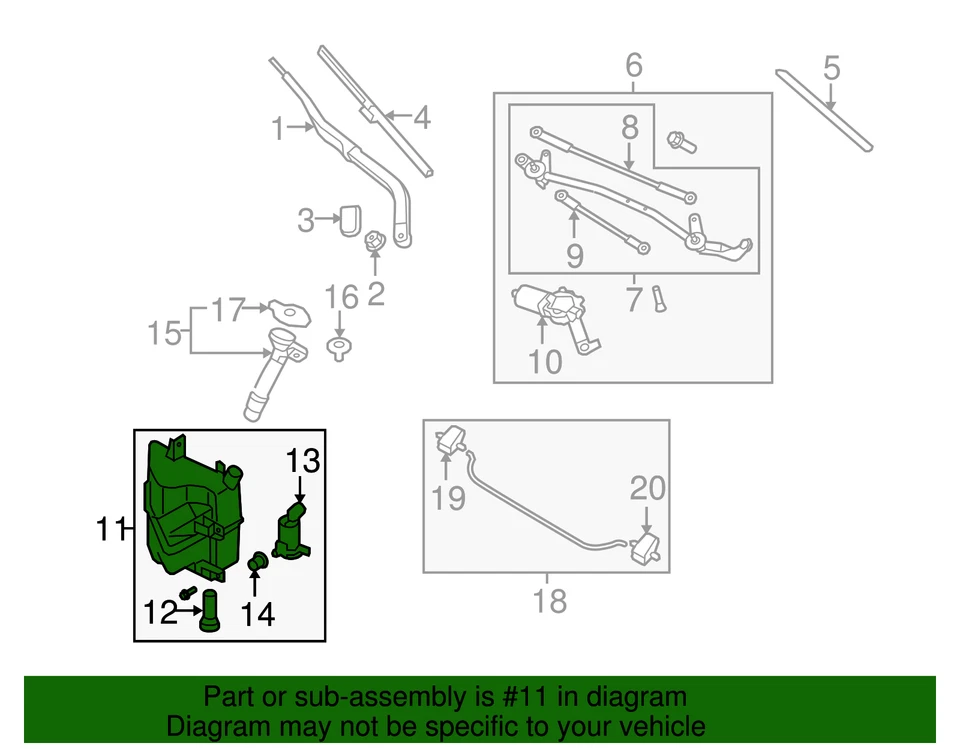 Nissan 370Z genuino 2012-2020 - depósito de lavadora 28910-1NL0A Foto 2 de 2