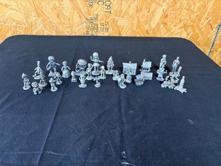 Huge Lot Of 29 Pewter Figures