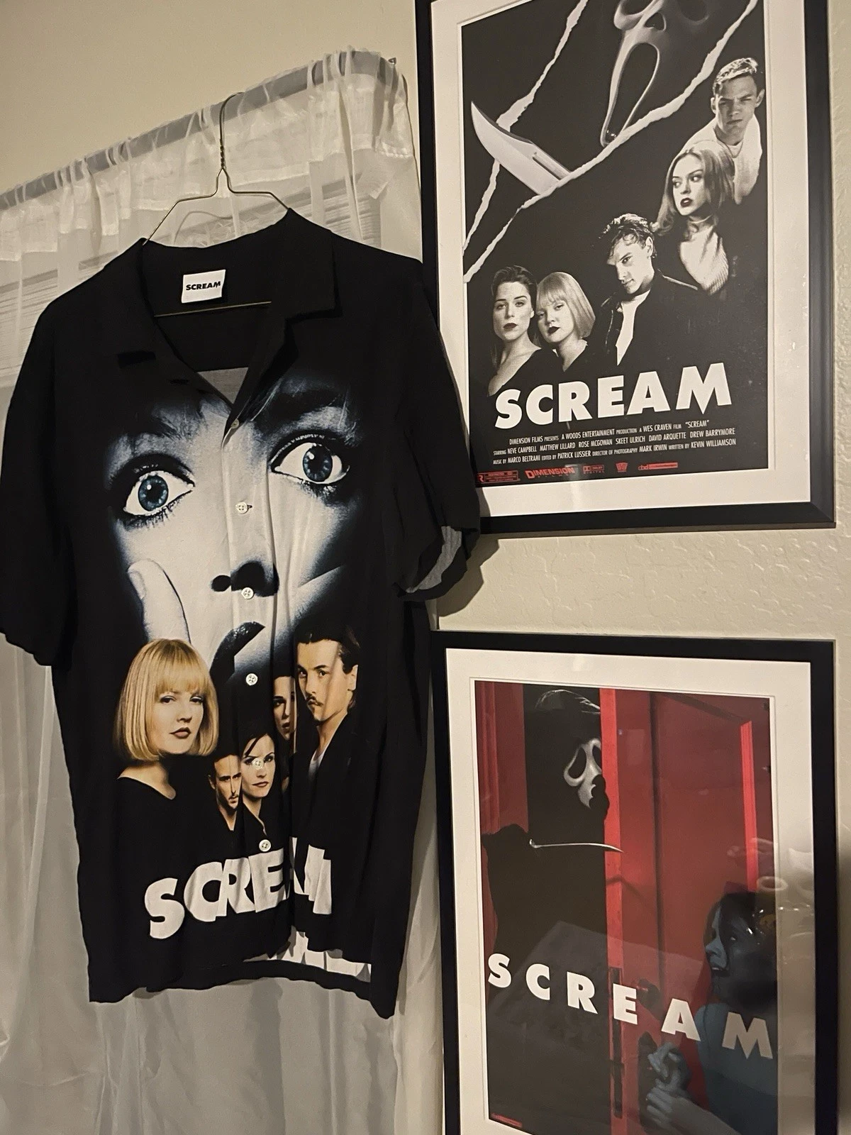 SCREAM Ripple Junction All Over Print Button Up Bowling Style Tee