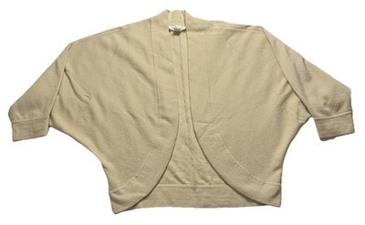 ANN TAYLOR LOFT Cardigan Sz XS 100% Cashmere Beige Batwing Sleeve