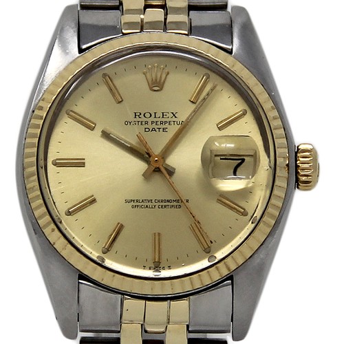 Rolex Oyster Perpetual Date 1505 34mm Steel Gold Automatic 2YE...