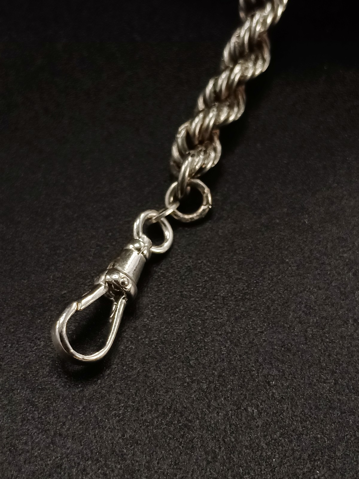 Sterling Silver Rope Bracelet Large Chunky Vintage Albert Clasp 9inch 28g image 4