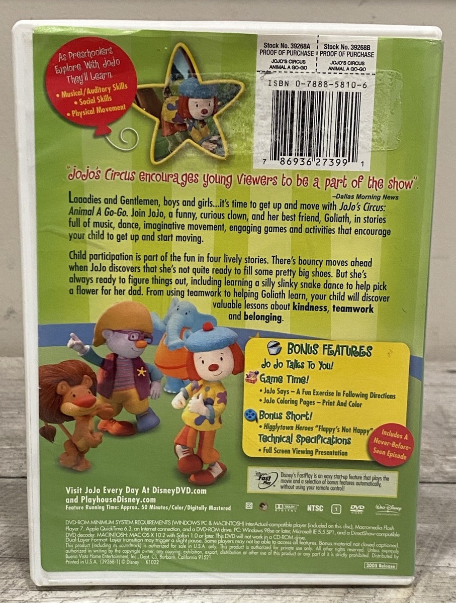 disney jojo's circus animal a go-go DVD- Minty Rare OOP | eBay
