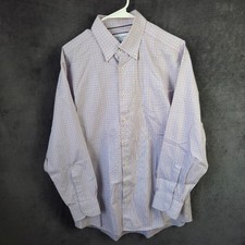 Charles Tyrwhitt Dress Shirt Mens 16.5 34 Classic Fit Red Blue Check Long Sleeve