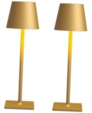 2 Pack Rechargeable Table Lamps, Gold Cordless Gold Cordless Lamps Set of 2