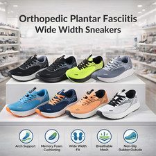 Men Wide Toe Box Shoes Arch Support Plantar Fasciitis Zero Drop Walking Sneaker