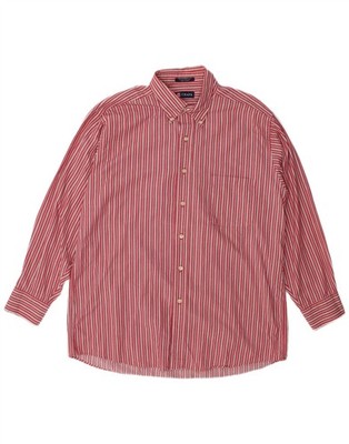 Chaps Herren Hemd XL rot gestreift Baumwolle HP04