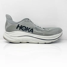 Hoka One One Mens Clifton 10 1162032 GYST Gray Running Shoes Sneakers Size 12 2E
