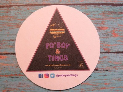 BEER Coaster ~ PO' BOY & TINGS: New Orleans Food Truck & Pop-Up - Seattle, WA