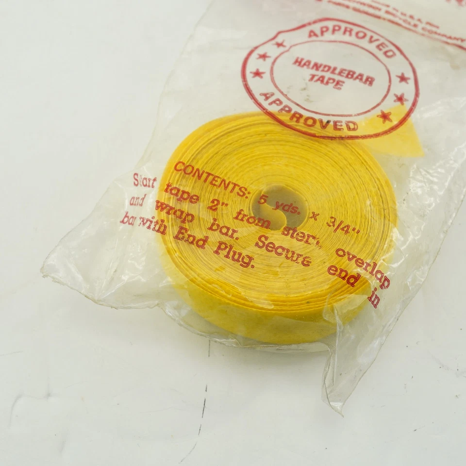 Rollo de cinta de manillar de plástico amarillo Schwinn vintage nuevo de stock raro barra de ciclismo nuevo Foto 4 de 4
