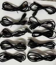 Lot of 10 -  Power Cord Cable Desktop Computer Monitor 3-Prong - 4LBS
