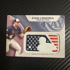Evan Longoria 2017 Topps Independence Day MLB Silhouetted Batter Logo Tampa Bay