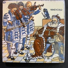 Antique Tile Trivet-W. Crane "King Cole" Stamped by A. Petersen Mantel