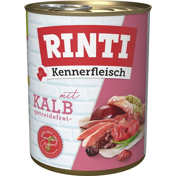Rinti Pur Kennerfleisch Mit Kalb | 12X 800G Hundefutter Nass-image