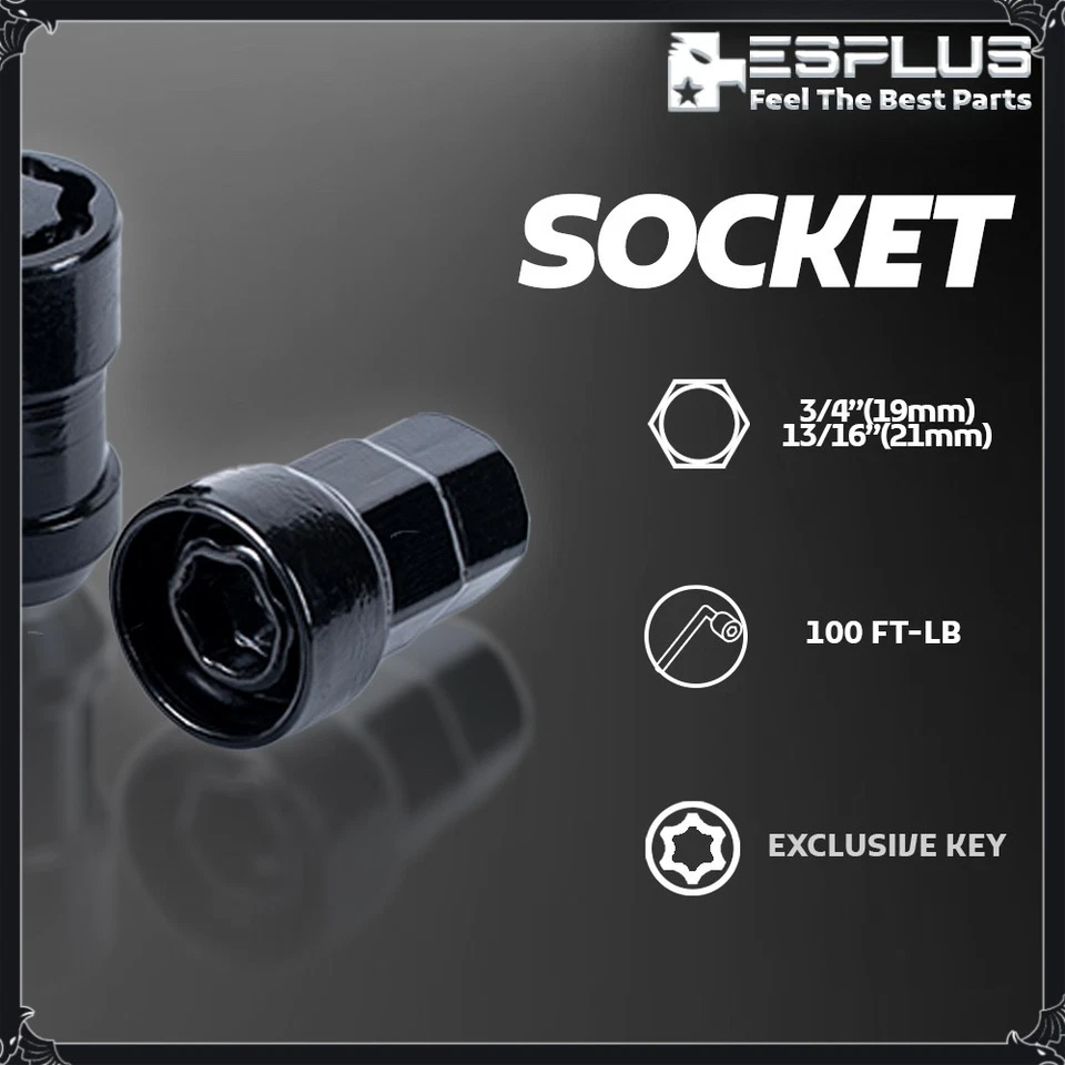 [20] Combo de bloqueo de rueda XL negro 1/2"-20 bellota apto para Jeep Cherokee Wrangler CJ YJ JK Foto 4 de 4