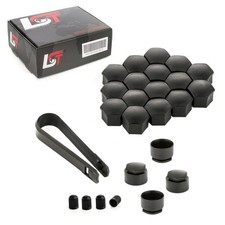 20x Radschrauben Abdeckkappen Sicherungsschraube Set schwarz 17 mm für SKODA