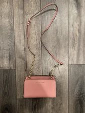 MICHAEL Michael Kors PINK Crossbody Bag Leather  With Gold Chain