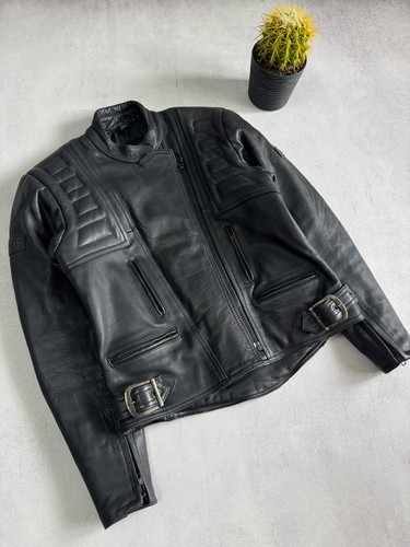 Belstaff Racing Leather Jacket Black Mens S Size F1 Formula Uno Rare Luxury - Picture 2 of 21