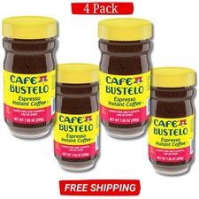 Cafe Bustelo, Espresso Style, Dark Roast Instant Coffee 7.05 oz Jar PACK OF 04 