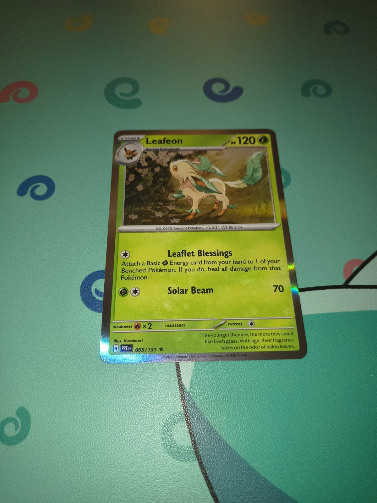 Pokemon TCG Leafeon Prismatic Evolutions Holo Rare Card 005/131 NM Condition