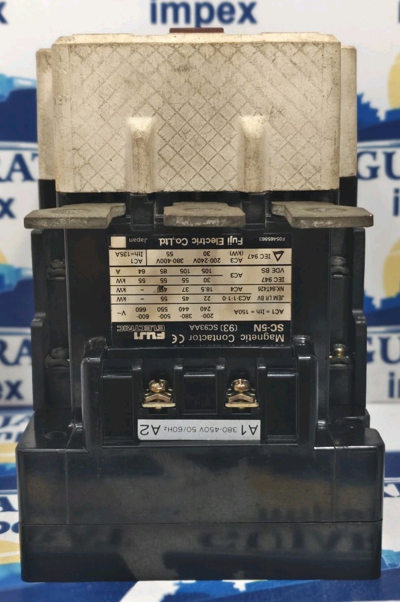 FUJI SC-5N (93) 150A MAGNETIC CONTACTOR 380-450 VAC 3-POLE BEST