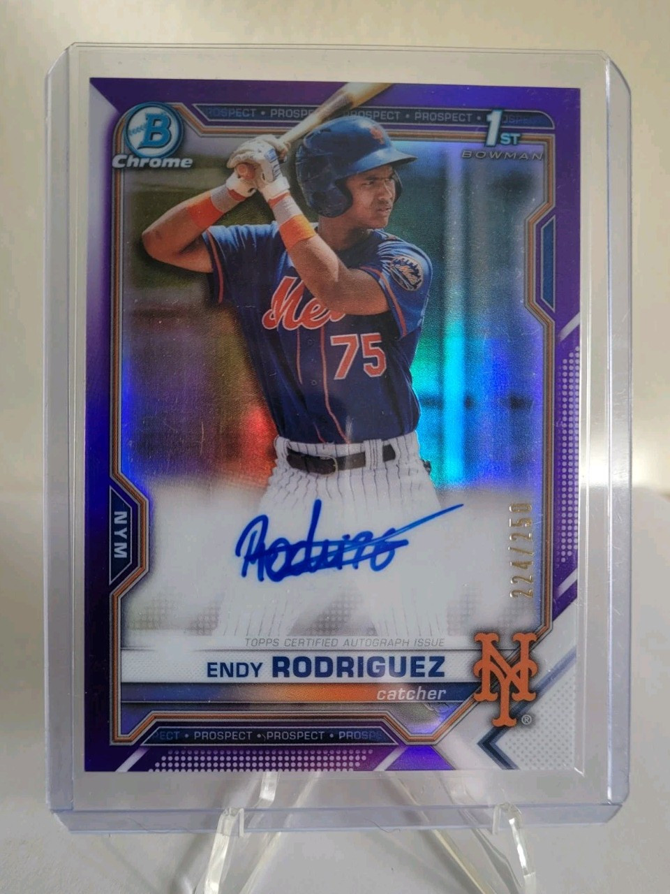 Endy Rodriguez 2021 Bowman Chrome Auto Purple Refractor/250 CPA-ER 🔥🔥