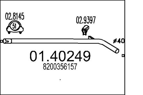 MTS 01.40249 Exhaust Pipe for RENAULT - 第 1/3 張圖片