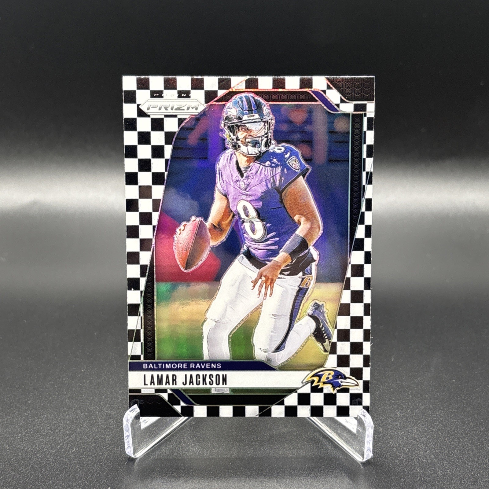 2024 Panini Prizm - Lamar Jackson #19 Black & White Checker Prizm