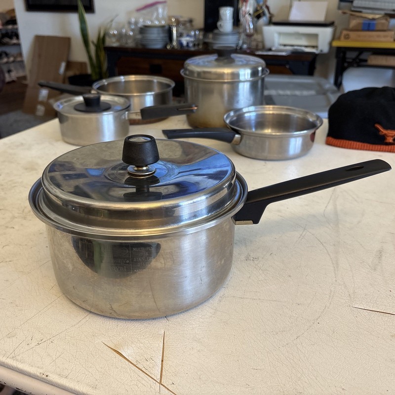 Amway Royal 18-8 Multi-Ply Stainless Steel 8.5” Sauce Pan Pot with Lid USA