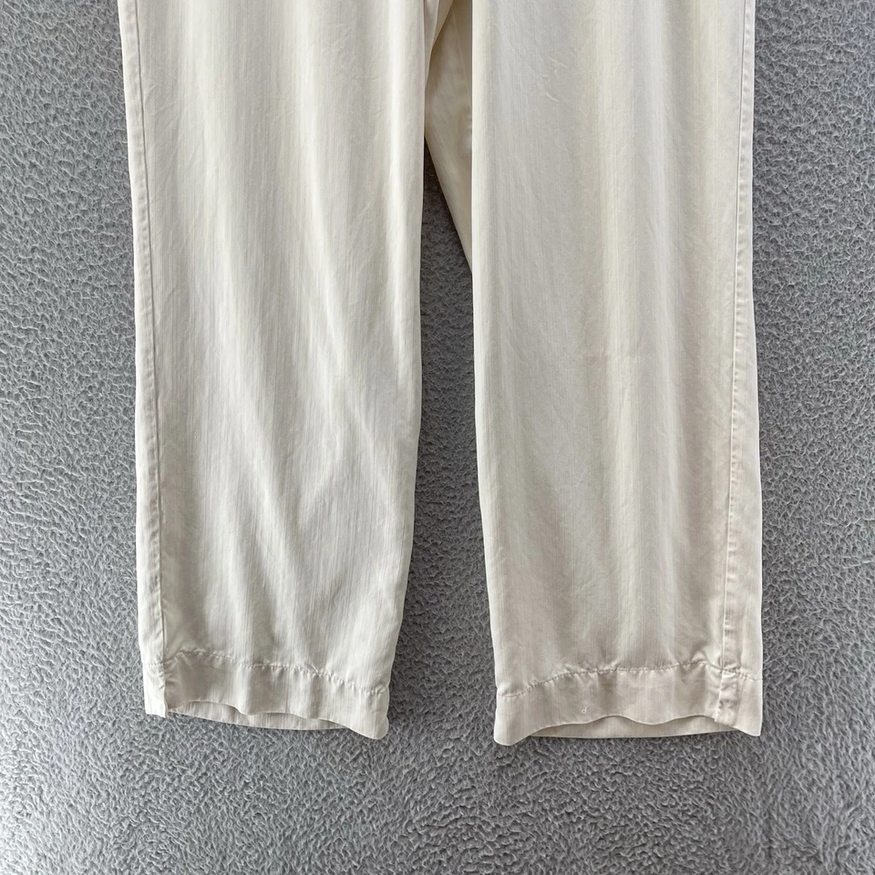 Tommy Bahama 100% Silk Pants Women Medium Beige Pull On Wide Leg Comfort * - Image 4 of 4
