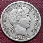 1916 Barber Dime 10c VF - XF #98179