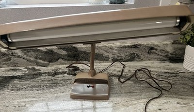 Marks Deluxe Desk Lamp Vintage Fluorescent Gooseneck Works Beige Adjustable