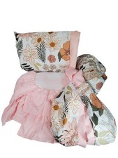 Boho Baby Girl Hnhauming Crib Bedding Set Floral Pink Whimsy Princess Flowers