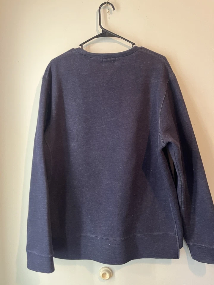 Club Monaco Crewneck пуловер толстовка синий мужской размер большой свободного кроя хлопок - Изображение 4 из 4