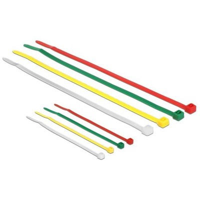 Delock Kabelbinder farbig L 100 x B 2,5 mm + L 200 x B