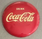 1950's Antique Vintage 16” Inch Drink CocaCola In Bottles Button Sign Metal