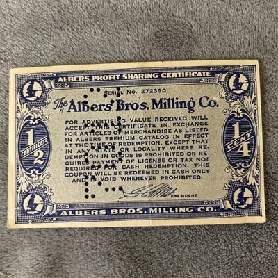 Vintage 1926-31 Albers Profit Sharing Certificate Series 7012 Depression Era
