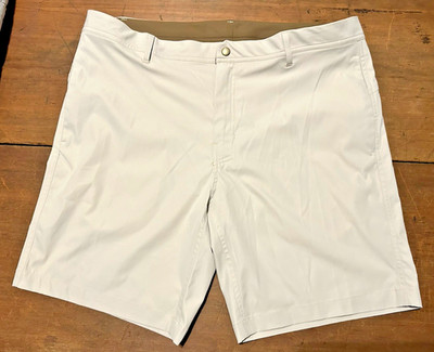 NWOT ROUNDTREE & YORKE Men's 38x9 Performance Stretch Casual Chino Shorts, Beige