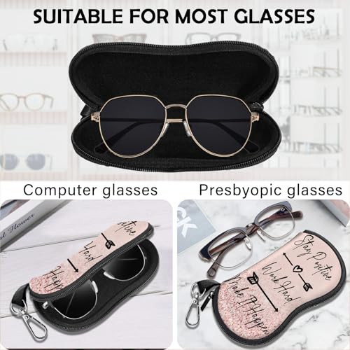 Glasses Case Sunglasses Eyeglass Soft Case Zipper Light Af14-pink Glitter - Picture 3 of 7